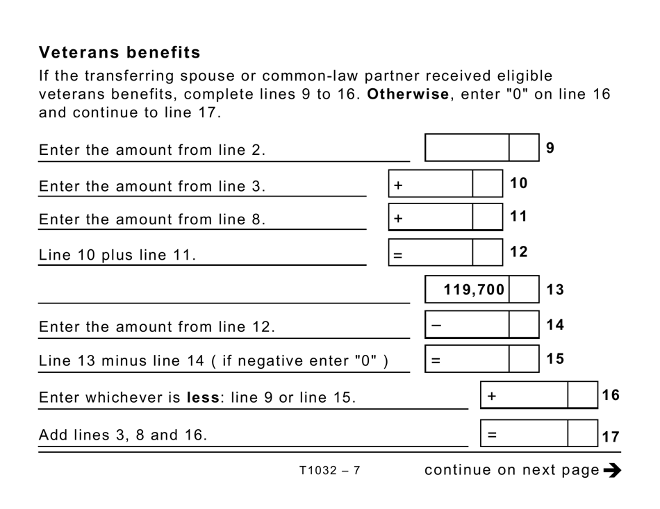 Form T1032 Joint Election to Split Pension Income (Large Print) - Canada, Page 7