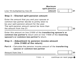 Form T1032 Joint Election to Split Pension Income (Large Print) - Canada, Page 9