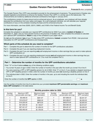 Document preview: Form 5005-S8 Schedule 8 Quebec Pension Plan Contributions - Canada, 2022