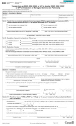Document preview: Form T2220 Transfer From an Rrsp, Rrif, Prpp or Spp to Another Rrsp, Rrif, Prpp or Spp on Breakdown of Marriage or Common-Law Partnership - Canada
