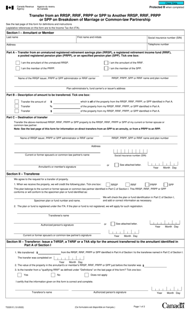 Form T2220  Printable Pdf