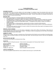 Form CRA Statement of Consent of Registered Agent (Domestic or Foreign Business Entity) - Kentucky, Page 2