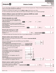 Form 5006-TC (ON479) Ontario Credits - Canada