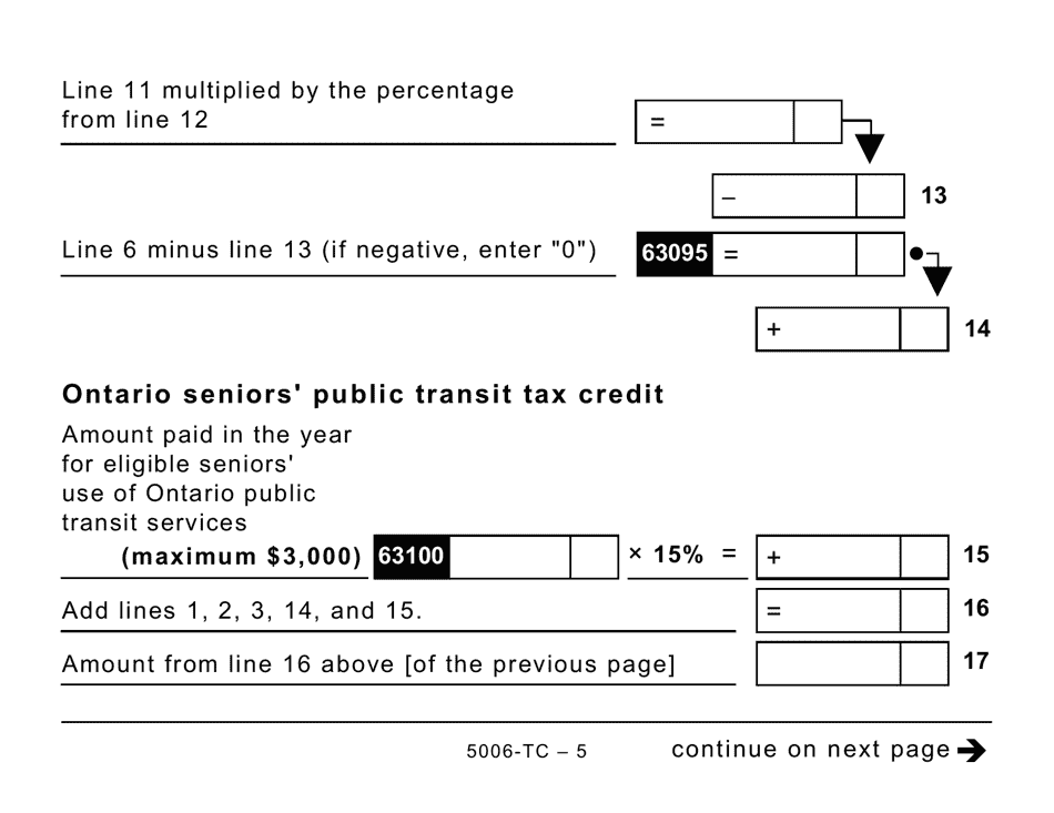 Form 5006-TC (ON479) Ontario Credits (Large Print) - Canada, Page 5