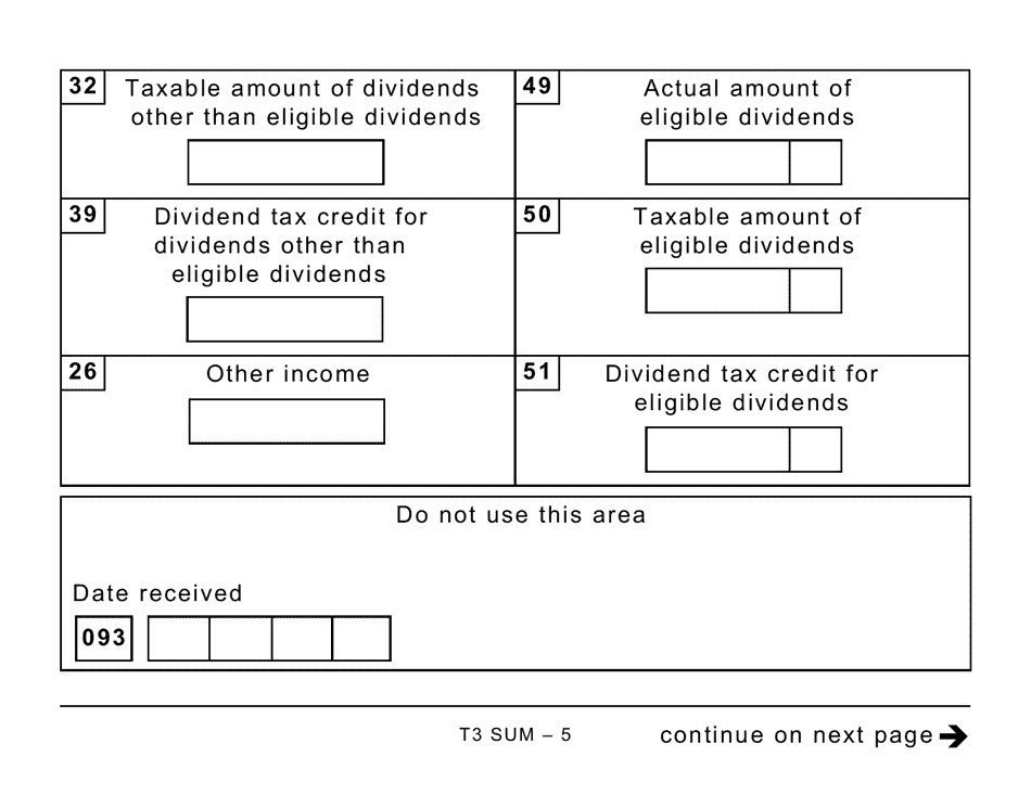 Form T3 SUM Summary of Trust Income Allocations and Designations (Large Print) - Canada, Page 5