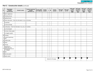 Form GST191-WS Construction Summary Worksheet - Canada, Page 10