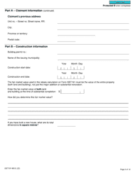 Form GST191-WS Construction Summary Worksheet - Canada, Page 2