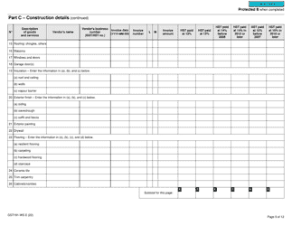 Form GST191-WS Construction Summary Worksheet - Canada, Page 9