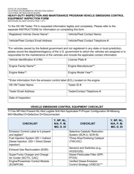 Document preview: Form MSCD/HDIM-232 Heavy-Duty Inspection and Maintenance Program Vehicle Emissions Control Equipment Control Equipment Inspection Form - California