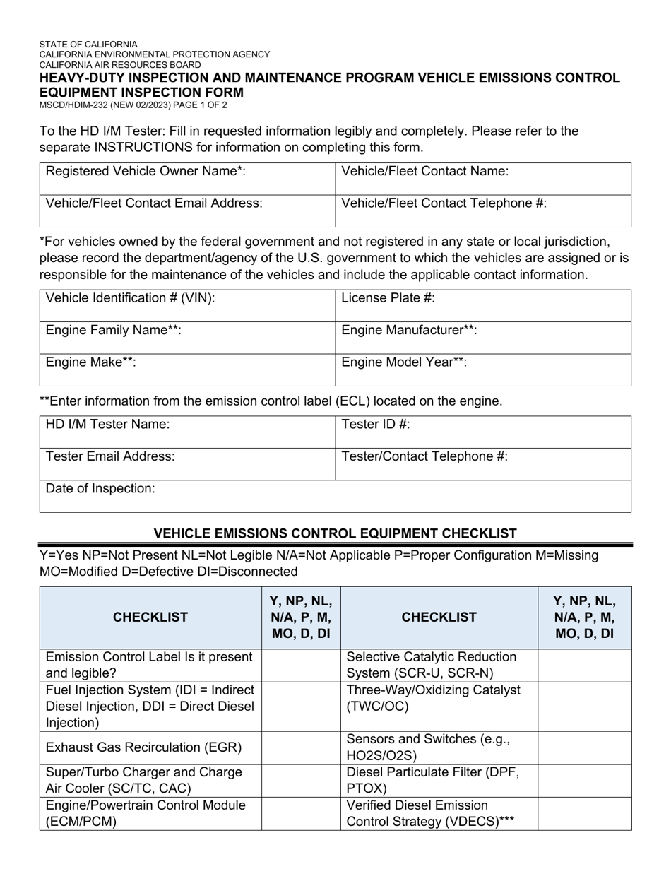Form MSCD/HDIM232 Fill Out, Sign Online and Download Fillable PDF