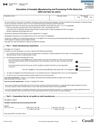 Form T2 Schedule 27 Calculation of Canadian Manufacturing and Processing Profits Deduction (2022 and Later Tax Years) - Canada
