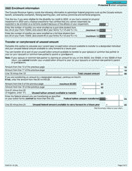 Form 5005-S11 Schedule 11 Federal Tuition, Education, and Textbook Amounts and Canada Training Credit (For Quebec and Non-residents of Canada Only) - Canada, Page 2