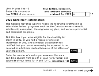 Form 5005-S11 Schedule 11 Federal Tuition, Education, and Textbook Amounts and Canada Training Credit (Large Print) - Canada, Page 5