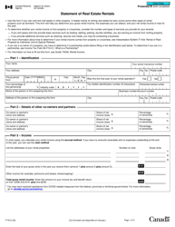 Form T776 Statement of Real Estate Rentals - Canada