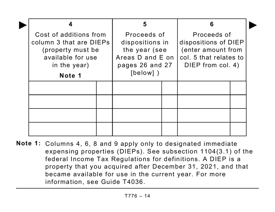 Form T776 Statement of Real Estate Rentals (Large Print) - Canada, Page 14