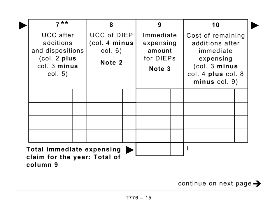 Form T776 Statement of Real Estate Rentals (Large Print) - Canada, Page 15