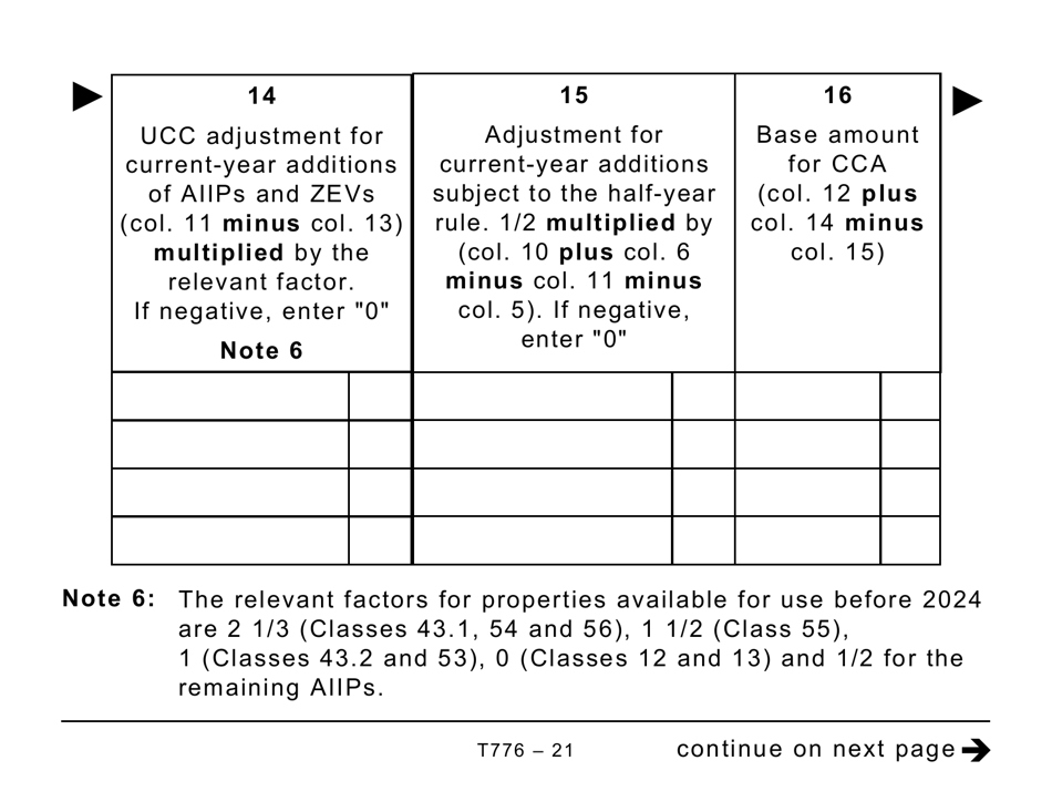 Form T776 Statement of Real Estate Rentals (Large Print) - Canada, Page 21