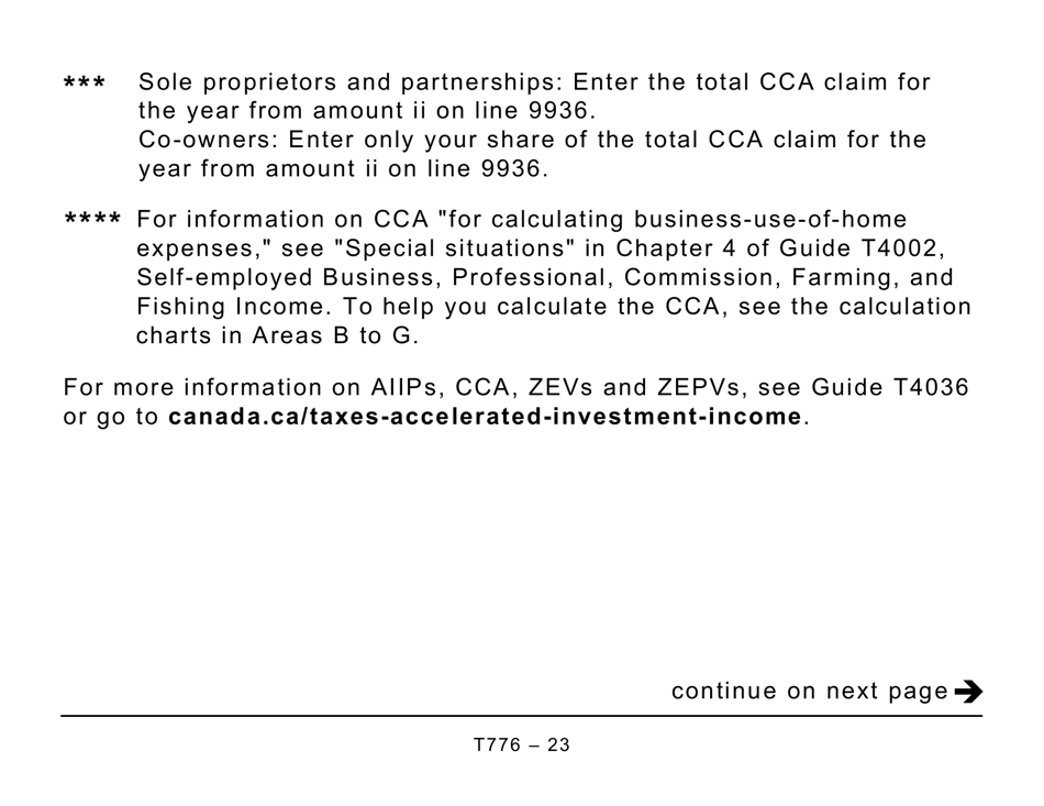 Form T776 Statement of Real Estate Rentals (Large Print) - Canada, Page 23