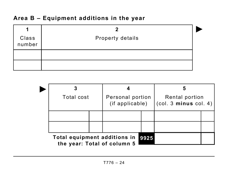 Form T776 Statement of Real Estate Rentals (Large Print) - Canada, Page 24