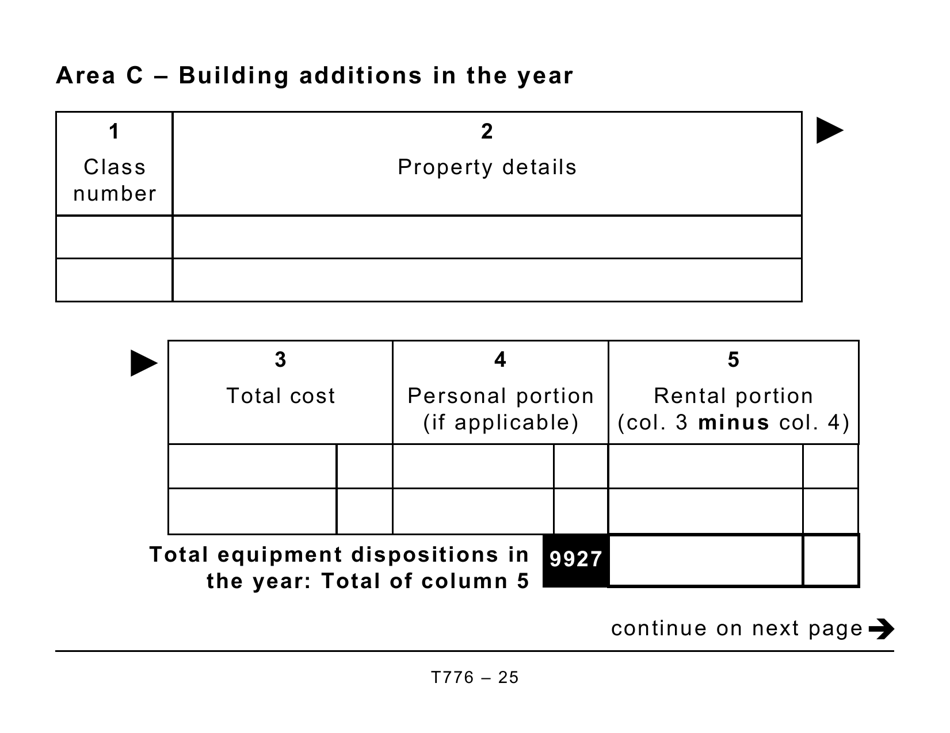 Form T776 Statement of Real Estate Rentals (Large Print) - Canada, Page 25