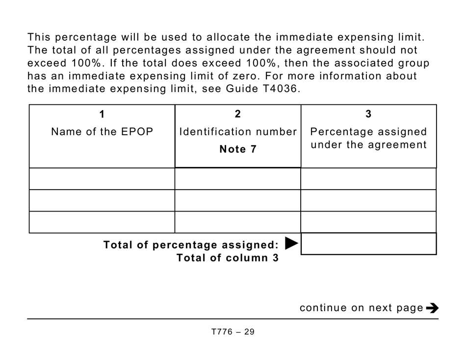 Form T776 Statement of Real Estate Rentals (Large Print) - Canada, Page 29