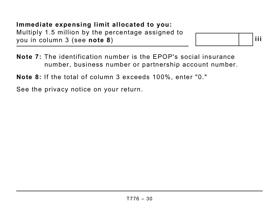 Form T776 Statement of Real Estate Rentals (Large Print) - Canada, Page 30