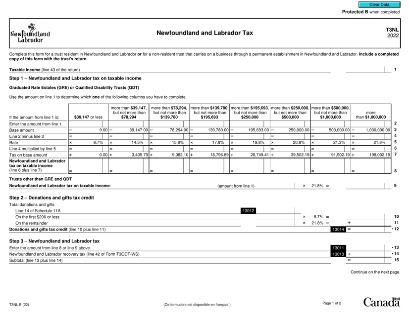 Form T3NL 2022 Printable Pdf