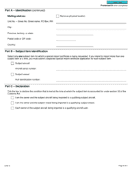Form L502 Special Import Certificate Application - Canada, Page 2