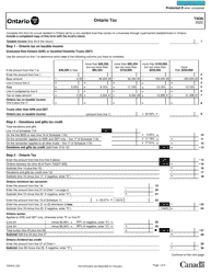 Form T3ON Ontario Tax - Canada