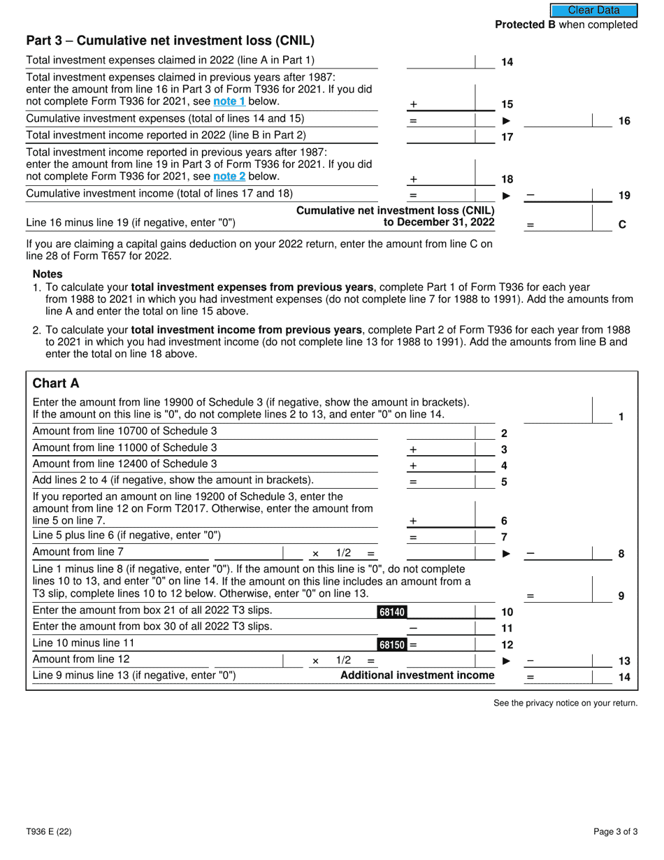 Form T936 Calculation of Cumulative Net Investment Loss (CNIL) - Canada, Page 3