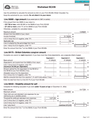 Form 5010-D Worksheet BC428 British Columbia - Canada