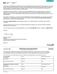 Document preview: Form RC116 Saskatchewan Family Health Benefits - Canada