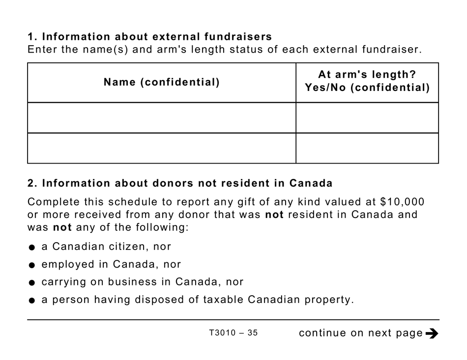 Form T3010 Registered Charity Information Return (Large Print) - Canada, Page 35