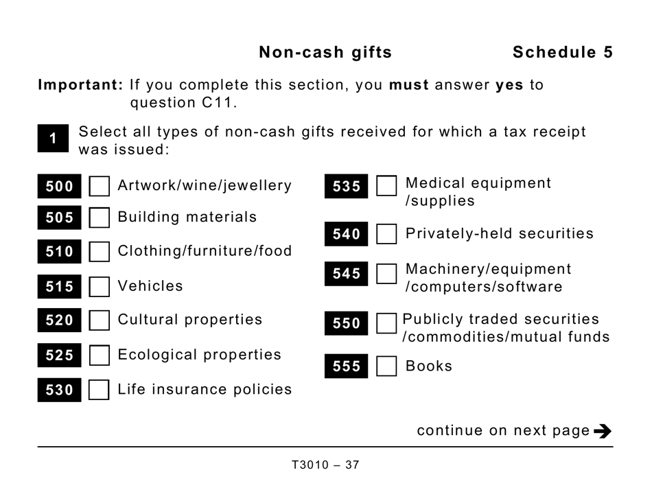 Form T3010 Registered Charity Information Return (Large Print) - Canada, Page 37
