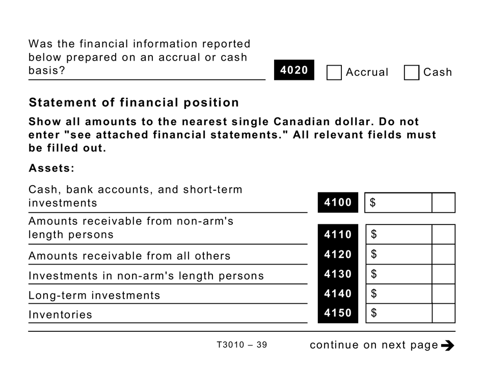 Form T3010 Registered Charity Information Return (Large Print) - Canada, Page 39