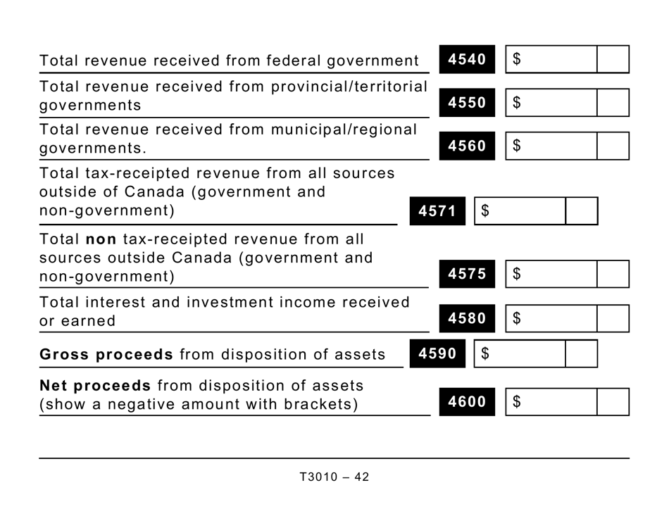 Form T3010 Registered Charity Information Return (Large Print) - Canada, Page 42