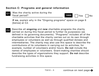 Form T3010 Registered Charity Information Return (Large Print) - Canada, Page 5