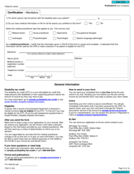 Form T2201 Disability Tax Credit Certificate - Canada, Page 16