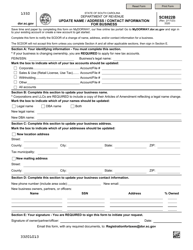 Form SC8822B Update Name/Address/Contact Information for Business - South Carolina