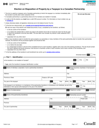 Form T2059 Election on Disposition of Property by a Taxpayer to a Canadian Partnership - Canada