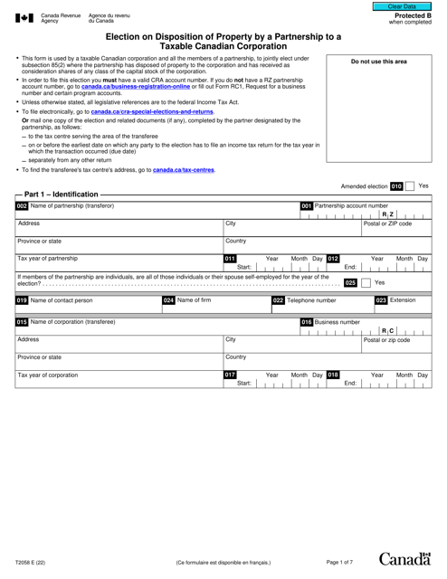 Form T2068  Printable Pdf