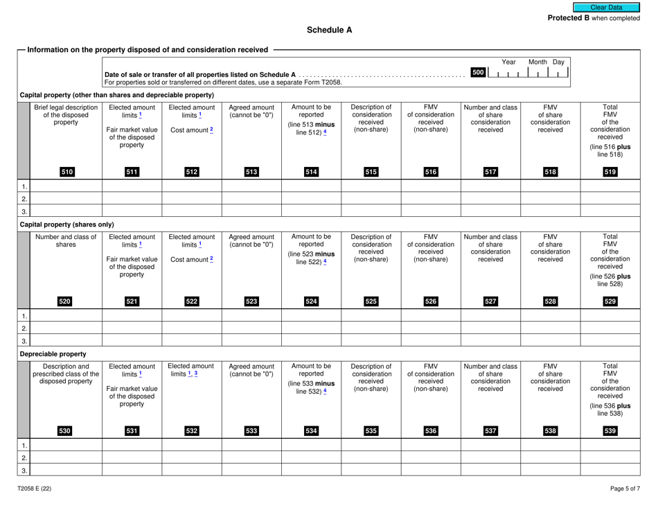 Form T2068 Election on Disposition of Property by a Partnership to a Taxable Canadian Corporation - Canada, Page 5