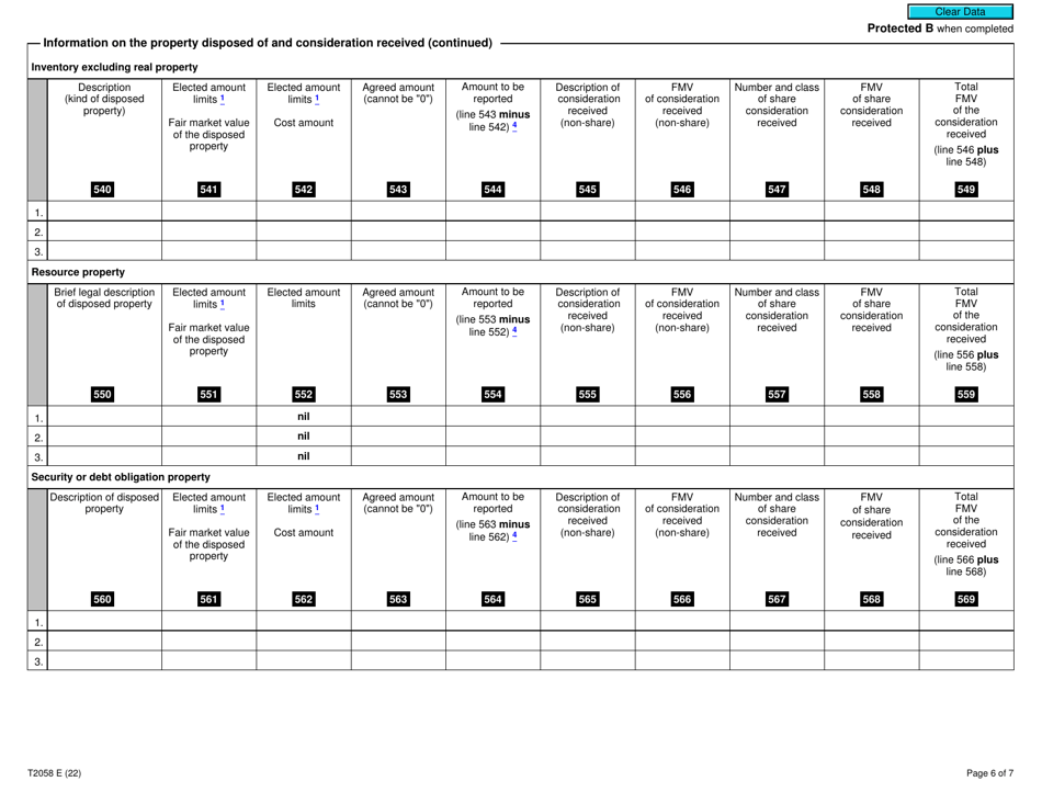 Form T2068 Election on Disposition of Property by a Partnership to a Taxable Canadian Corporation - Canada, Page 6