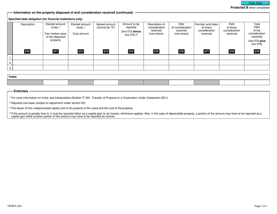 Form T2068 Election on Disposition of Property by a Partnership to a Taxable Canadian Corporation - Canada, Page 7