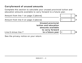 Form 5009-S11 Schedule AB(S11) Alberta Tuition and Education Amounts - Large Print - Canada, Page 3