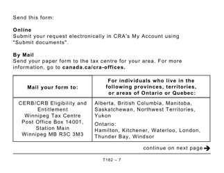 Form T182 Supporting Information for the Crcb Application - Large Print - Canada, Page 7