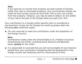 Form T2209 Federal Foreign Tax Credits - Large Print - Canada, Page 3