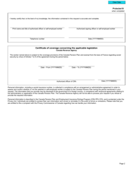 Form CPT52 Certificate of Coverage Under the Canada Pension Plan Pursuant to Article VII of the Agreement on Social Security Between Canada and France - Canada, Page 3