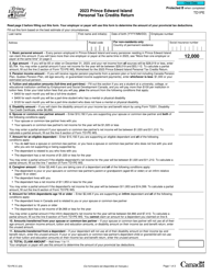 Form TD1PE Prince Edward Island Personal Tax Credits Return - Canada