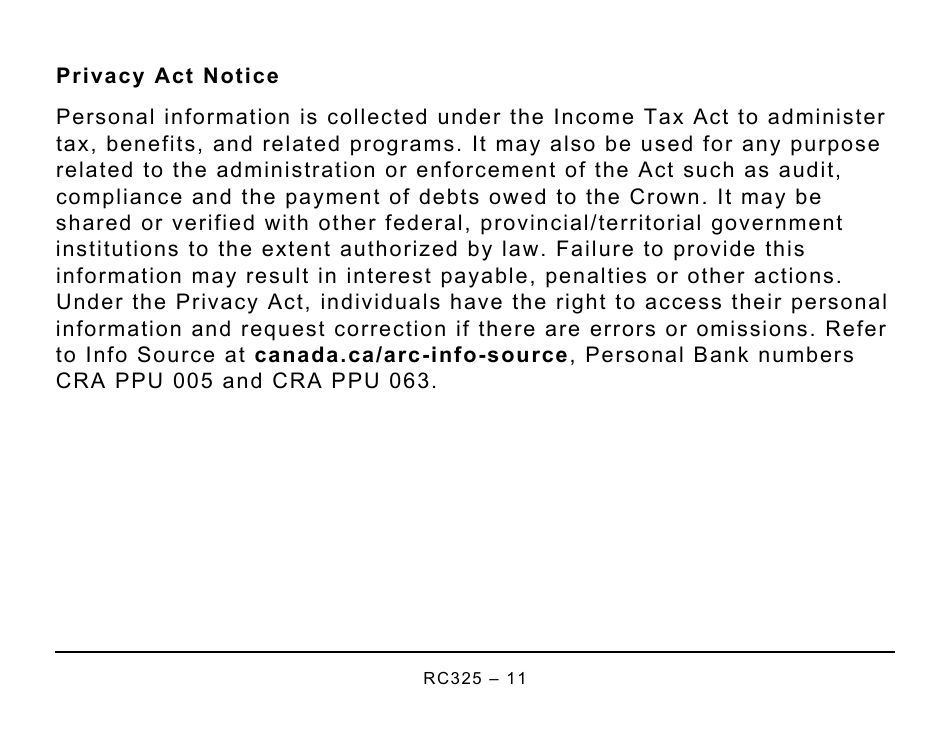 Form RC325 Address Change Request - Large Print - Canada, Page 11